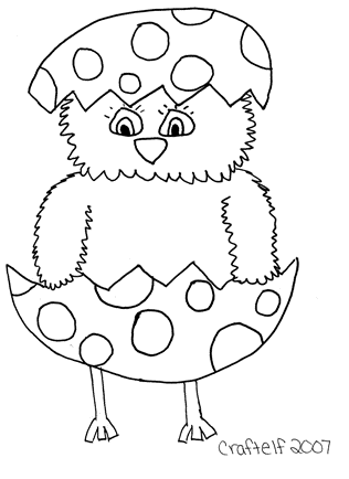 Easter chick coloring page